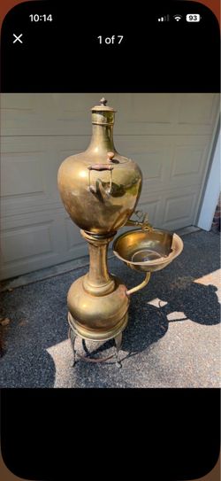 Antique brass samovar decor
