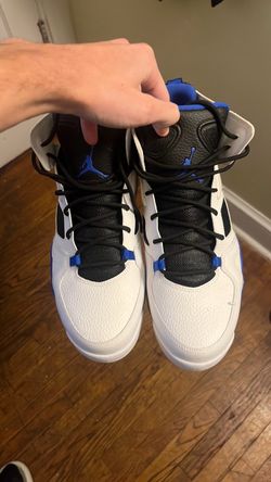 Blue and White Jordans