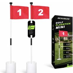 (2 Pack ) 3FT Golf Flagsticks Mini with Flags ص