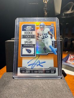 2023 Panini Contenders Optic Tyjae Spears Rookie Ticket Orange Auto /50 Titans