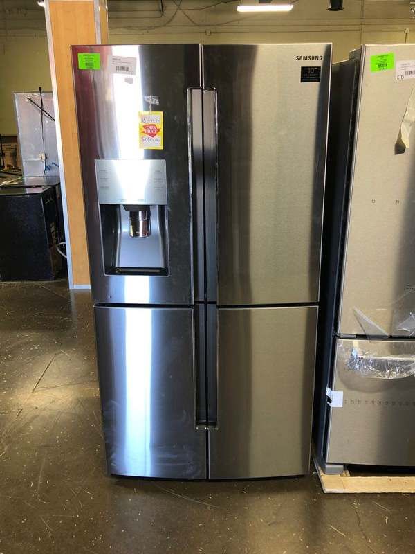 Brand New Samsung 22.5 cu. ft. 4-DoorFlex French Door Refrigerator in Stainless Steel, Counter Depth (Model:RF23J9011SR) FAGU