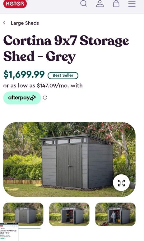 Keter Cortina 9x7 Storage Shed $1,100
