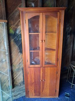 Vintage early American corner hutch