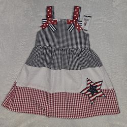 LITTLE GIRLS  RED WHITE & BLUE DRESS 