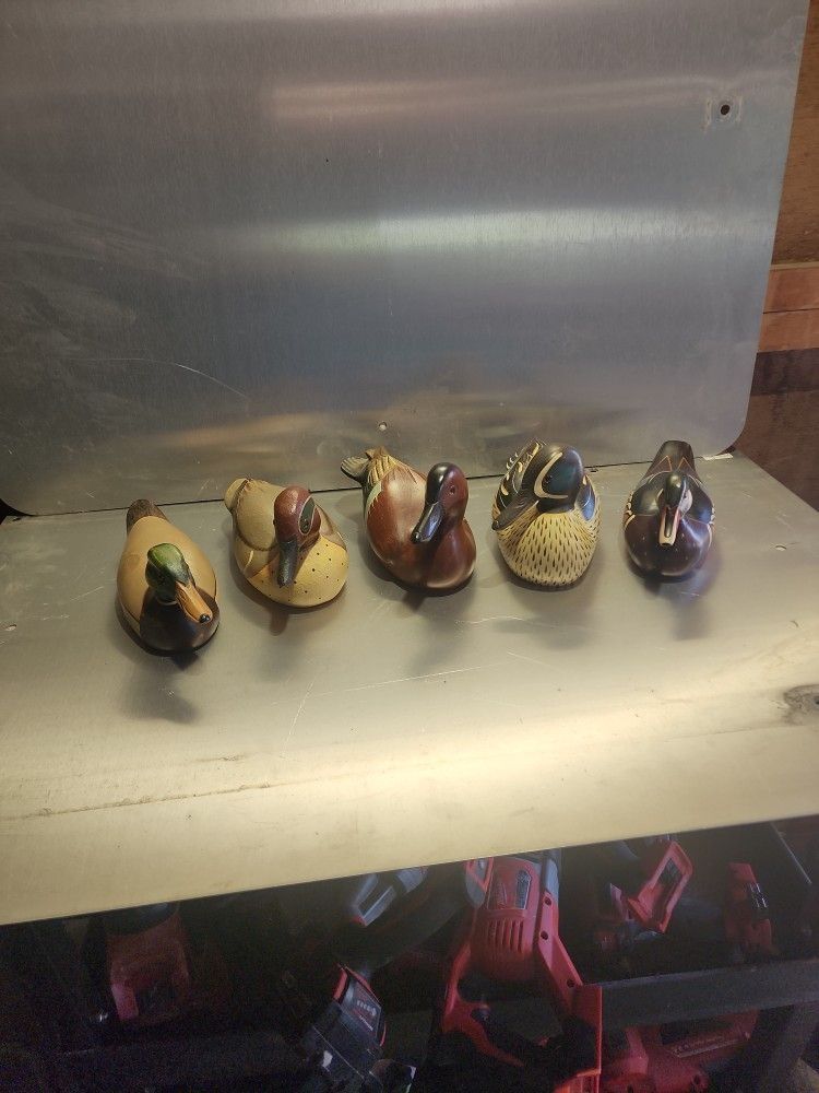 Vintage "Ducks Unlimited" Duck Wood Carvings