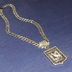 LAFC Iced Out Rhinestone Pendant Necklace