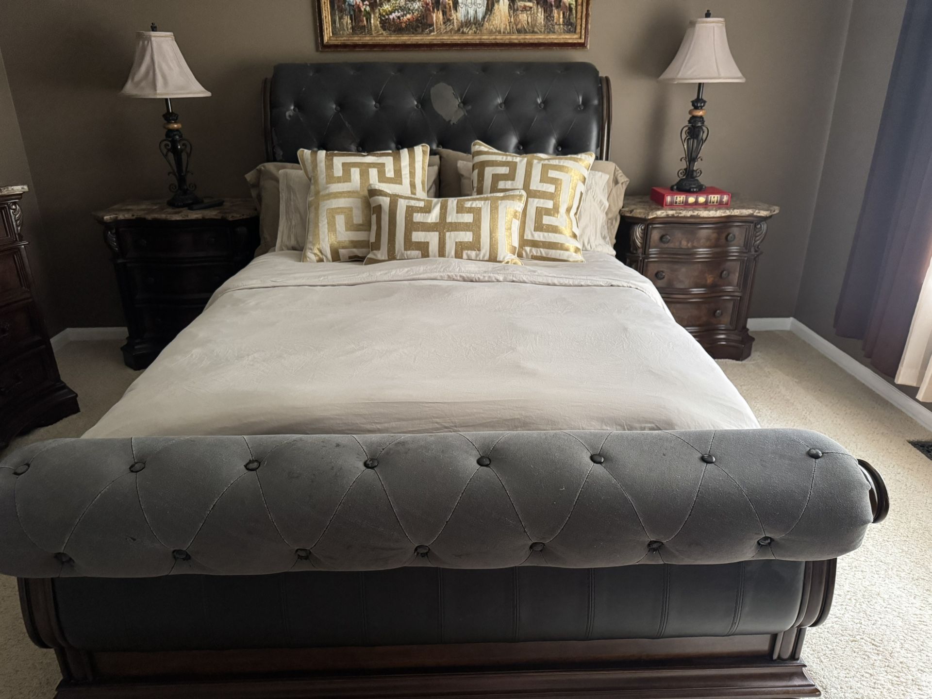 QUEEN BED FRAME And TEMPUR PEDIC Mattress