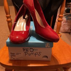 Comfort Plus Karmen Red Pumps Shoes Heels Round Toe Size 9.5m