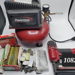 Nailgun Kit With Compressor And Duffel 