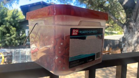 1” plastic cap nails almost a full box - $15