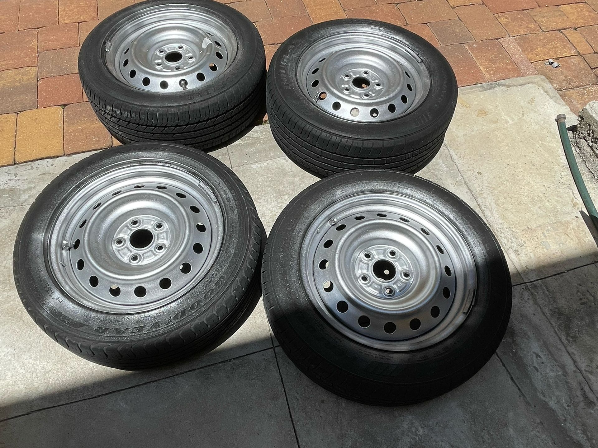 16in 5x114.3 Steelies Rims Set of 4 With Tires Steel Wheels