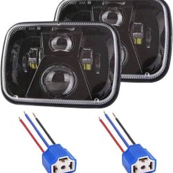 Afeax 2021 New 110W 5x7 Inch Led Headlights 7x6 Led Sealed Beam Headlamp Black with High Low Beam H6054 6054 Led Headlight Replacement for Jeep YJ Che