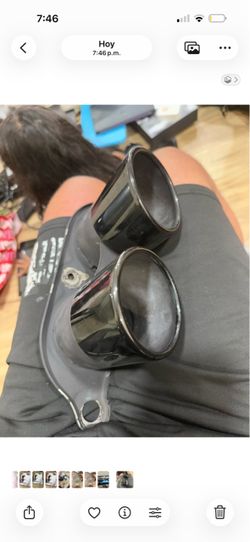 Dual Exhaust Tip Set Chrome Black Finish