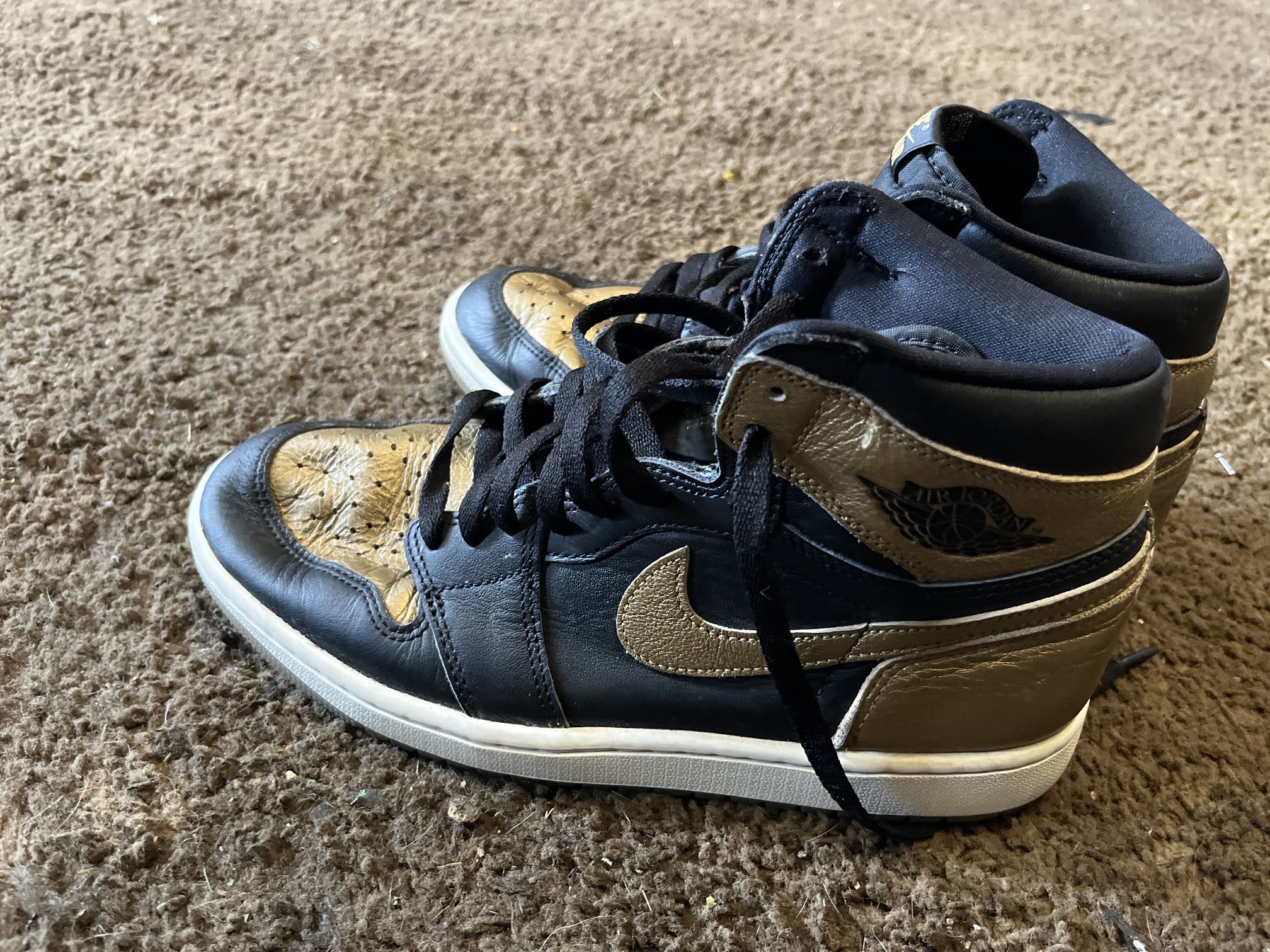 Gold And Black Jordan Ones