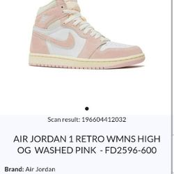 AIR JORDAN 1 RETRO WMNS HIGH OG WASHED PINK FD2596-600