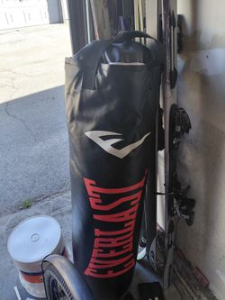 Bikes and punching bag