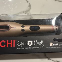 CHI Spin N Curl Ceramic Rotating Curler – 1” Barrel (Rose Gold) 📦 Brand New – Never Used