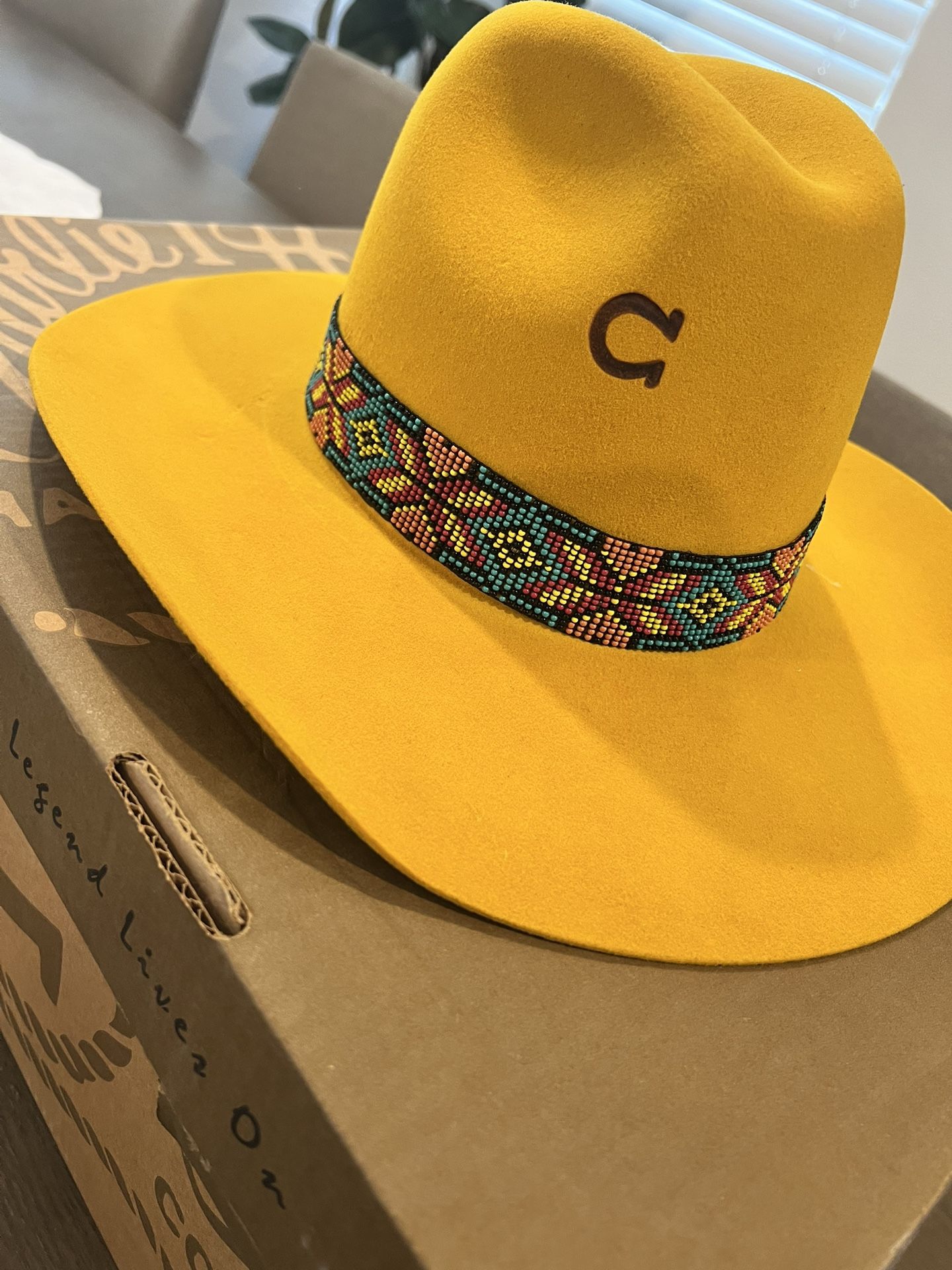 Yellow Legend Leather Cowgirl Hat