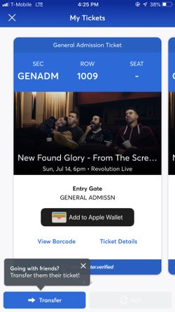 New Found Glory/Real Friends Ticket TODAY