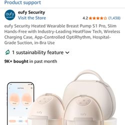 Eufy S1 Pro Heated wearable Breast Pump And Wireless Charging Case