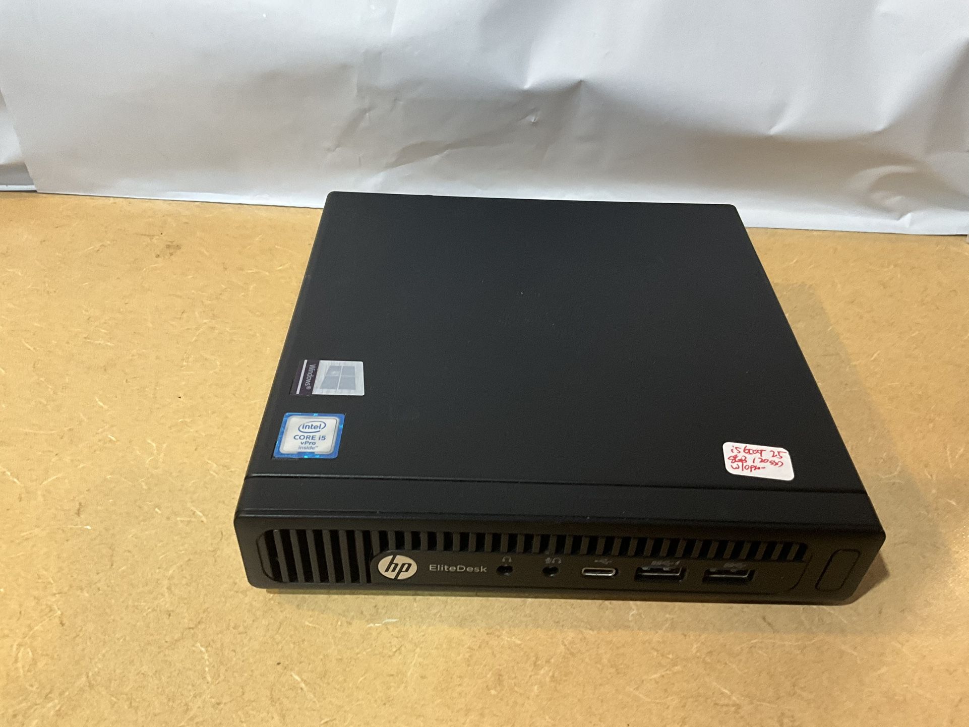 HP EliteDesk 800 G2 Mini Desktop i5 6th Gen 120GB SSD 8GB RAM Win 10 Pro new fresh window install ready to use power adapter included