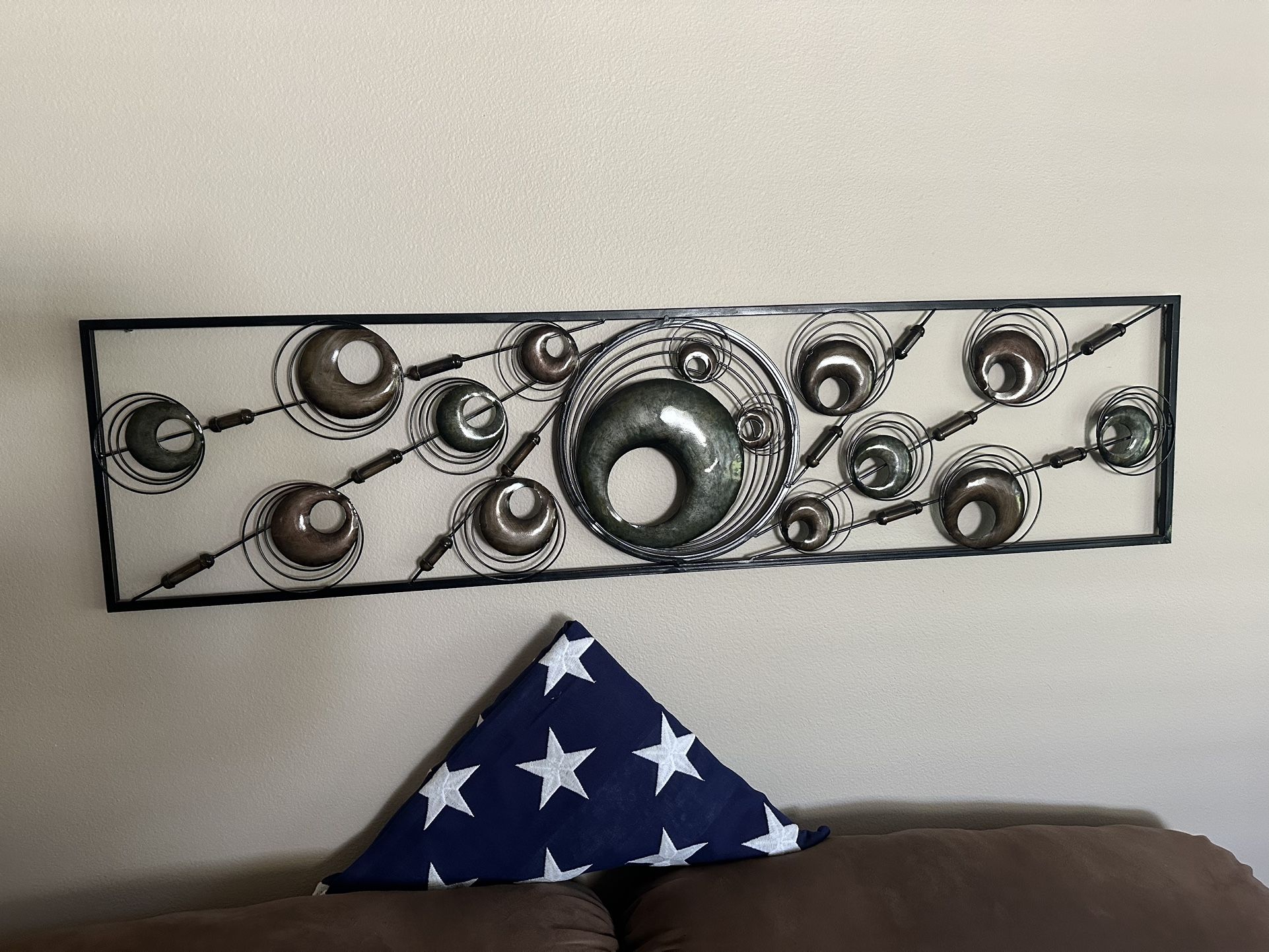 Metal wall hanging from Hobby Lobby Measures: 4’Lx1’H Smoke and pet free home PU near the Kennewick Walmart
