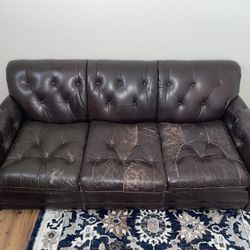 FREE! Dark Brown Leather Sofa
