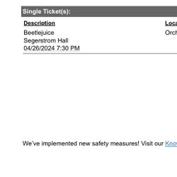 Beetlejuice Tickets - Segerstrom Hall/Costa Mesa 