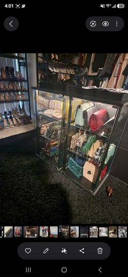 Glass cabinets (2) *bags not included