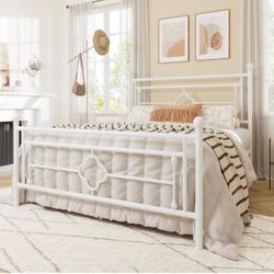 White Queen Size Bed Frame - LFHHH006