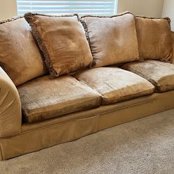 Golden Chenille  fabric, down feather  couch