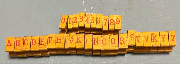 Antique Rubber Stamp Lot - Fulton Rubber Type Outfit - JustRite Office Outfit
