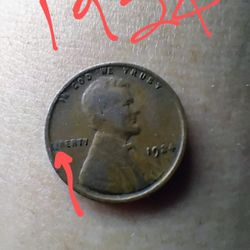 1924 Error Wheat Cent