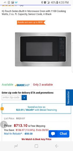 Electrolux IQ-Touch Black Over the Range Microwave