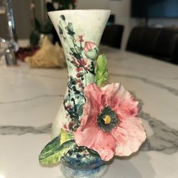 Vintage Porcelain Capodimonte Barbotine Italian Vase