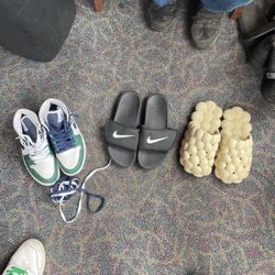 Jordan 1 Seahawks Tan Bubble Slides Nike Slides 