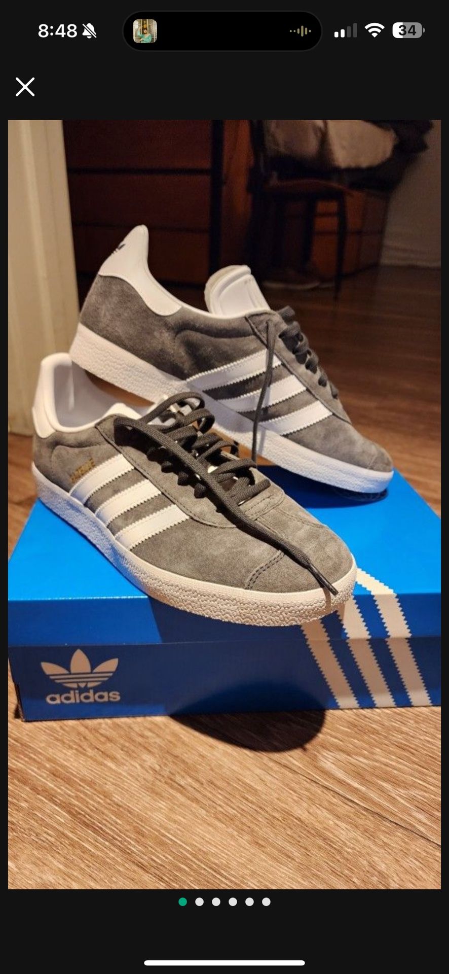 NEW Adidas Originals Gazelle Trainers (Gray 8.5)