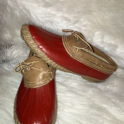 Sorel Low Duck Boots Women’s Red Chinook Waterproof Winter Snow Shoes