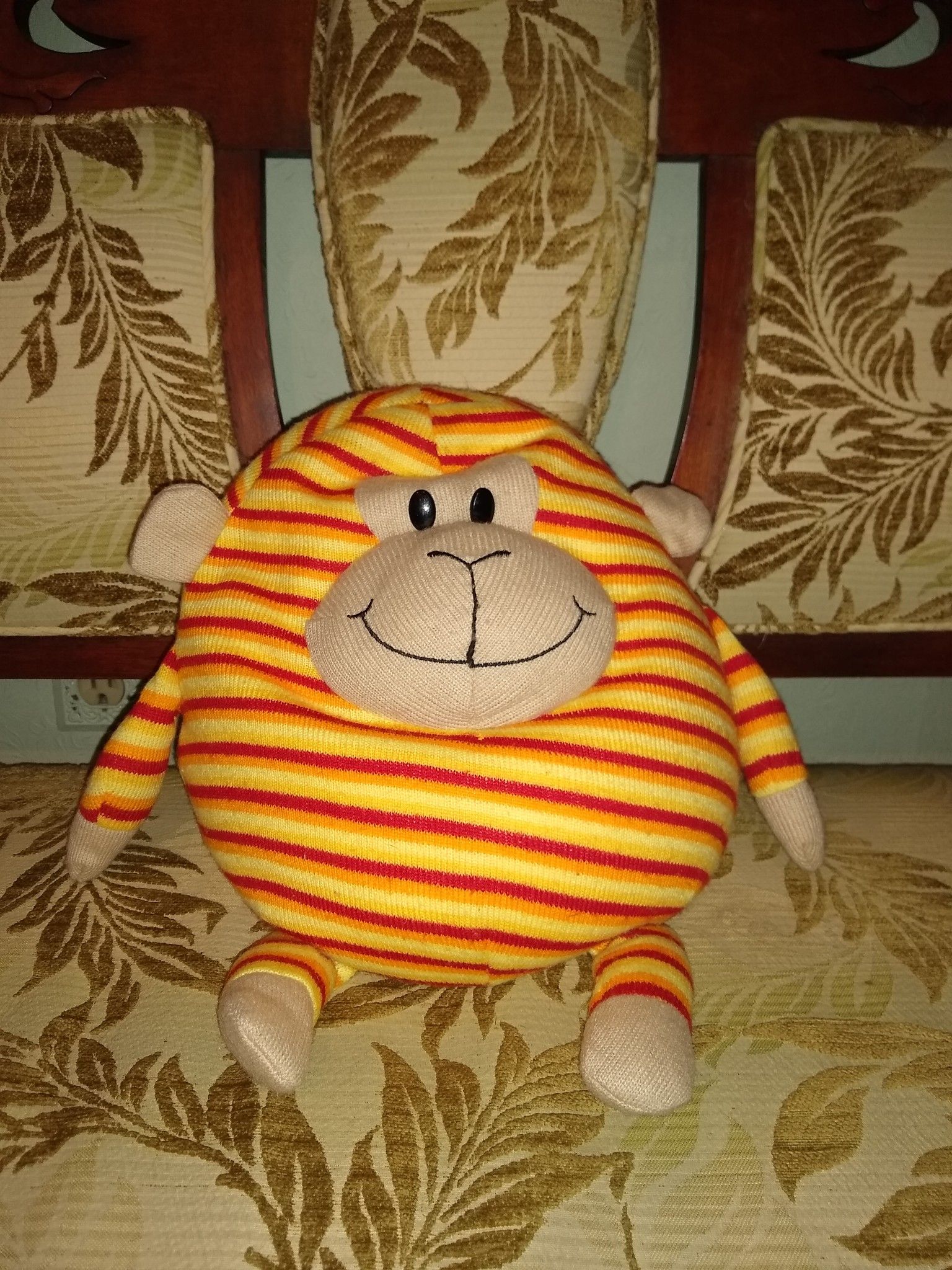 Mushable Pot Bellies Plush Stuffed Animal Striped Monkey Toy