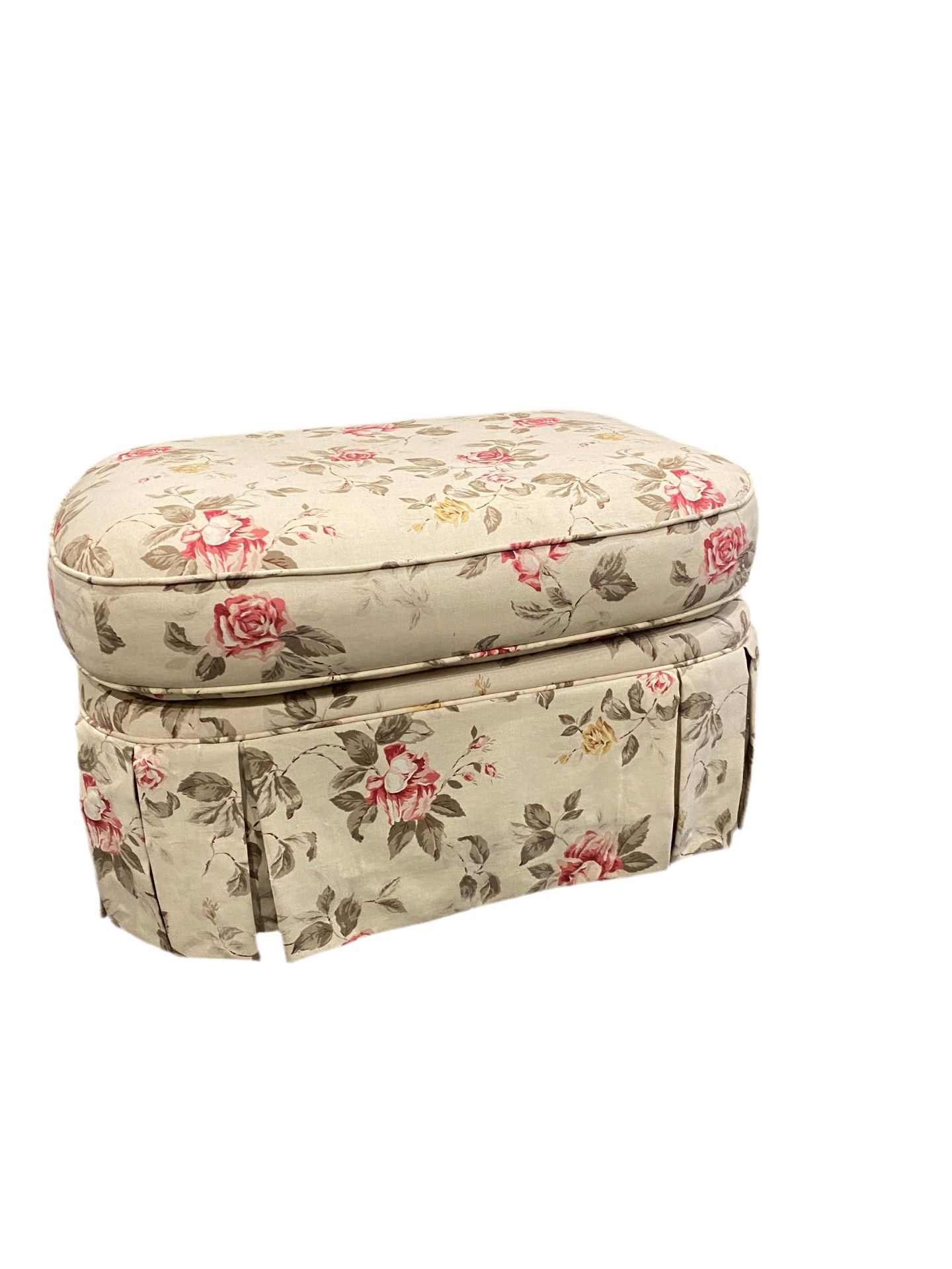 Pleated Skirt Floral Ottoman
