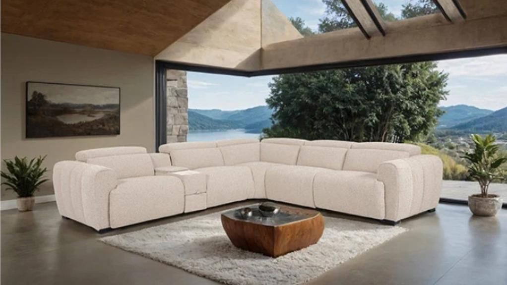 White Sectional With Power Reclining Seats