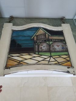 Antique stained glass art piece
