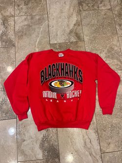 VINTAGE Chicago Blackhawks Sweatshirt Men’s Large Red Hanes Crewneck NHL 90s