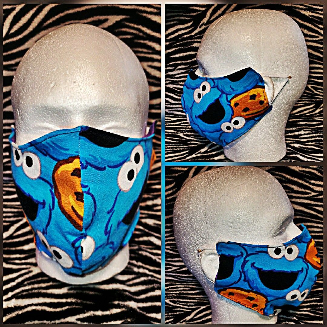 Large & Medium Cookie Monster Face Mask
