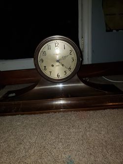 1898 Carpenter & Co Chelsea brass ships bell mantle clock. Has key and works great.