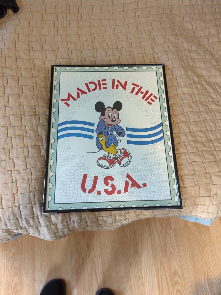 Mickey Disney Made In The USA Poster With Frame