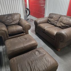 Couch Set: Bomber Jacket Brown Leather