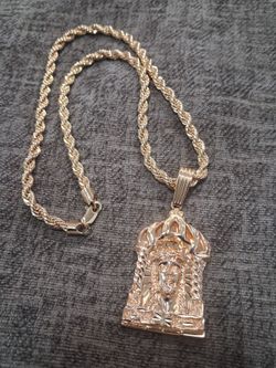 18k Gold-filled rope chain and pendant