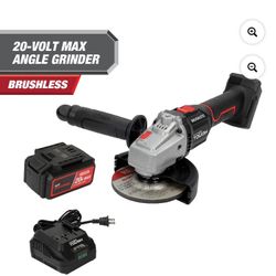 New Hyper Tough 20V Max Brushless 4.5-inch Cordless Angle Grinder with one 4.0Ah Lithium-Ion Battery and Charger.  New hasn’t been used 