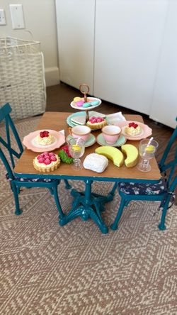 American girl teatime table and chairs